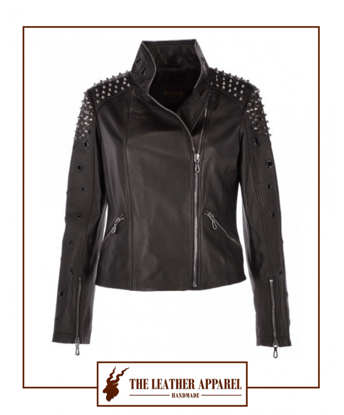 The Leather Apparel Studded Biker Jacket for Women.