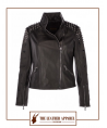 The Leather Apparel Studded Biker Jacket for Women.