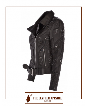 The Leather Apparel Studded Biker Jacket for Women.